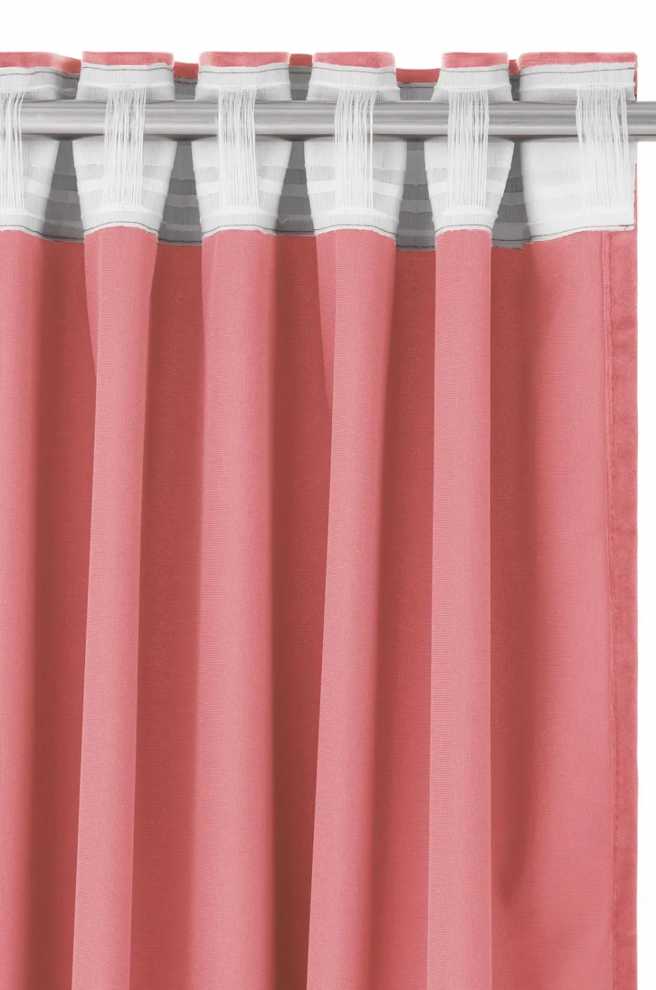 Hot Ellos Home Gardinlængde med multibånd Nora i velour, 2-pak Rosa