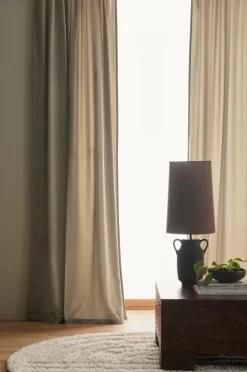 Best Ellos Home Gardinlængde med multibånd Nora i velour, 2-pak BEIGE