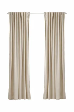 Best Ellos Home Gardinlængde med multibånd Nora i velour, 2-pak BEIGE