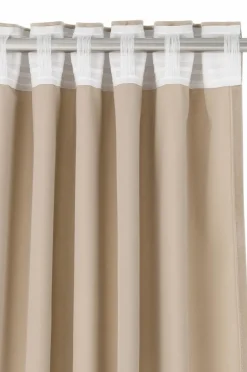 Best Ellos Home Gardinlængde med multibånd Nora i velour, 2-pak BEIGE