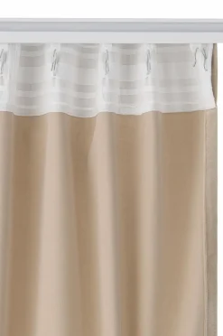 Best Ellos Home Gardinlængde med multibånd Nora i velour, 2-pak BEIGE