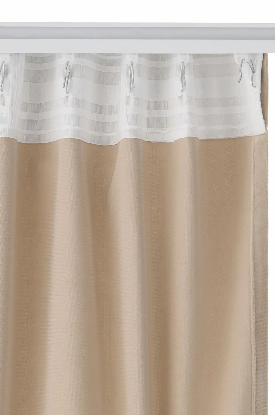 Best Ellos Home Gardinlængde med multibånd Nora i velour, 2-pak BEIGE