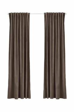 New Ellos Home Gardinlængde med multibånd Nora i velour, 2-pak Brun