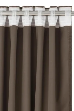 New Ellos Home Gardinlængde med multibånd Nora i velour, 2-pak Brun