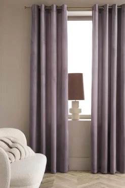 Online Ellos Home Gardinlængde med sejlringe Nora i velour, 2-pak Purple