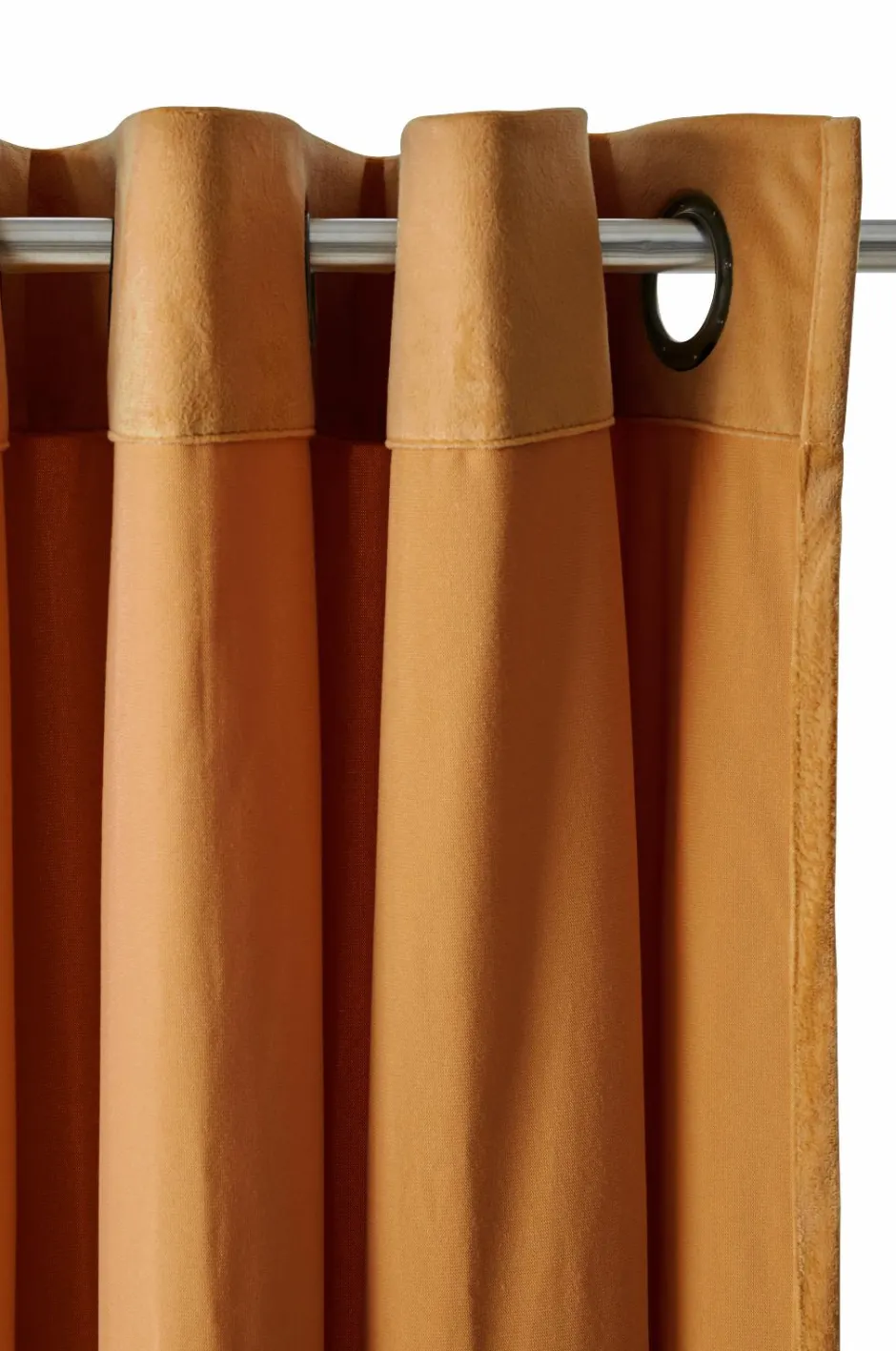 Clearance Ellos Home Gardinlængde med sejlringe Nora i velour, 2-pak Rustbrun