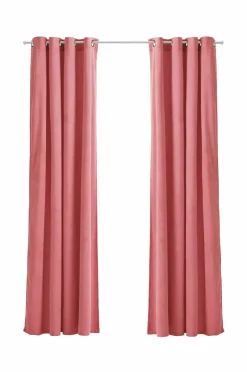 Clearance Ellos Home Gardinlængde med sejlringe Nora i velour, 2-pak Rosa