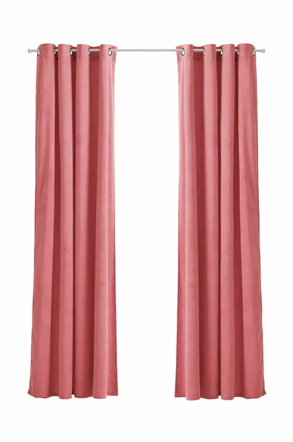 Clearance Ellos Home Gardinlængde med sejlringe Nora i velour, 2-pak Rosa