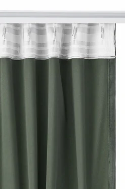 Outlet Ellos Home Gardinlængde med multibånd Nora i velour, 2-pak Kakigrøn