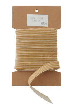 Discount Ellos Home Gavebånd Velvety Stripe i velour, 10 m Beige