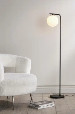 Discount Ellos Home Gulvlampe Widar Sort/opalhvid