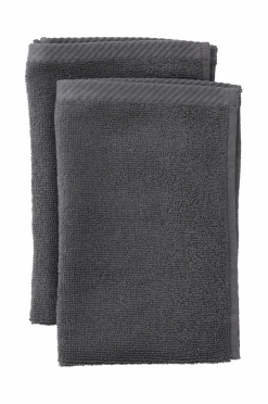 Clearance Ellos Home Håndklæde Elise 2-pak 30x50 Mørkegrå