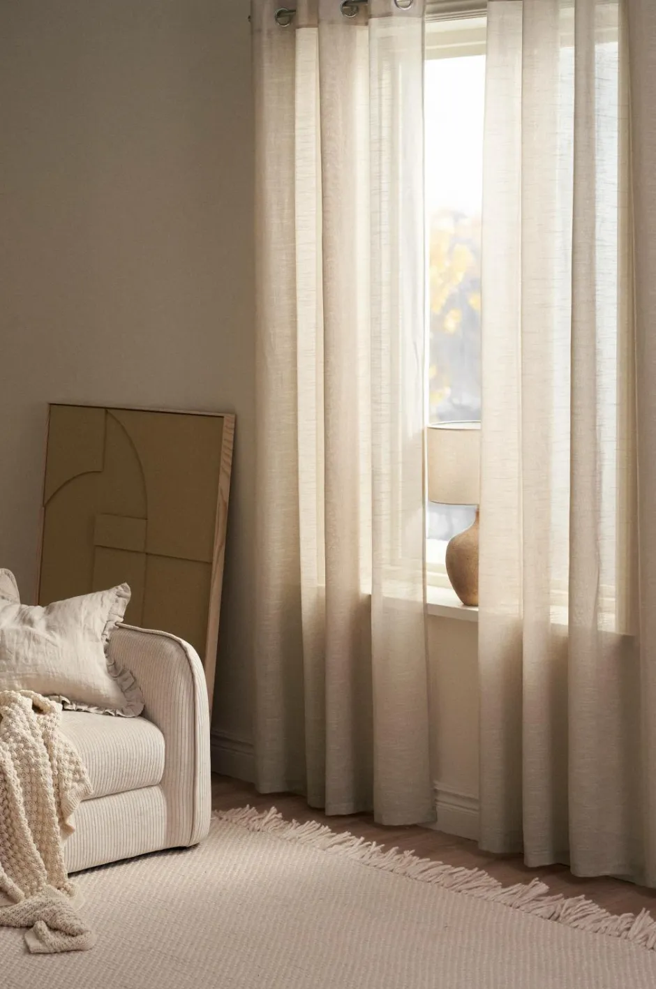 Online Ellos Home Øjenforhæng Nellie 2-pak Linen beige