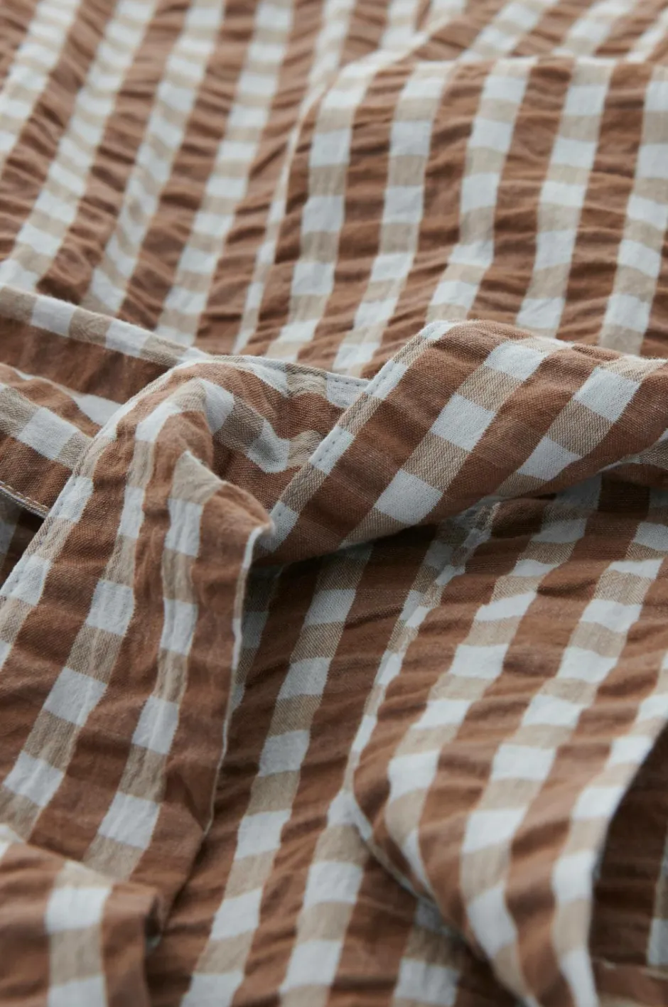 Discount Ellos Home Kimono Nell Check Kimono Lyseblå/brun
