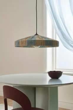 Clearance Ellos Home Loftlampe Bernice Ø 50 cm Naturlig / lyseblå