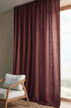 Clearance Ellos Home Multibåndslængde Malva Wide ekstra bred, 1 stk. i 100% hør Mørk vinrød