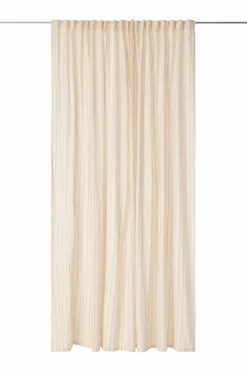 Clearance Ellos Home Multibåndsgardin Elly Thin Stripe Wide Pleatingtape i genanvendt halvlinned ekstra bred 1-pak Bronzebrun