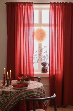 Sale Ellos Home Multibåndsgardin Lina 2-pak Rød