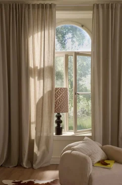 Best Ellos Home Multibåndsgardin Elly Wide i genanvendt halvlinned ekstra bred 1-pak Linen beige