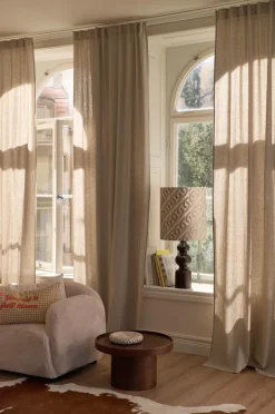Discount Ellos Home Multibåndsgardin Elly i genanvendt halvlinned 2-pak Linen beige