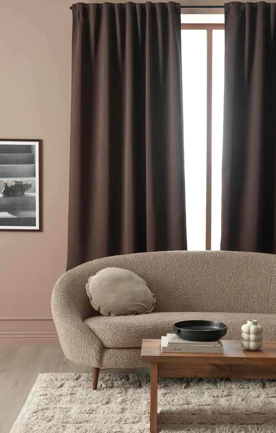 Sale Ellos Home Multibåndslængde Sandy, mørklæggende, 1 stk. Brun