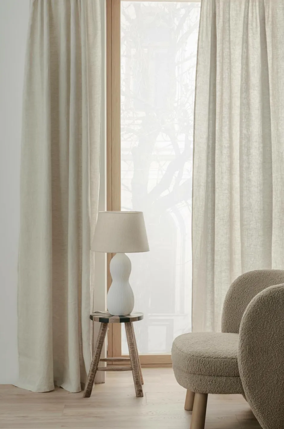 Outlet Ellos Home Multibåndslængde Malva 2-pak i 100% hør A121b 100% linen beige
