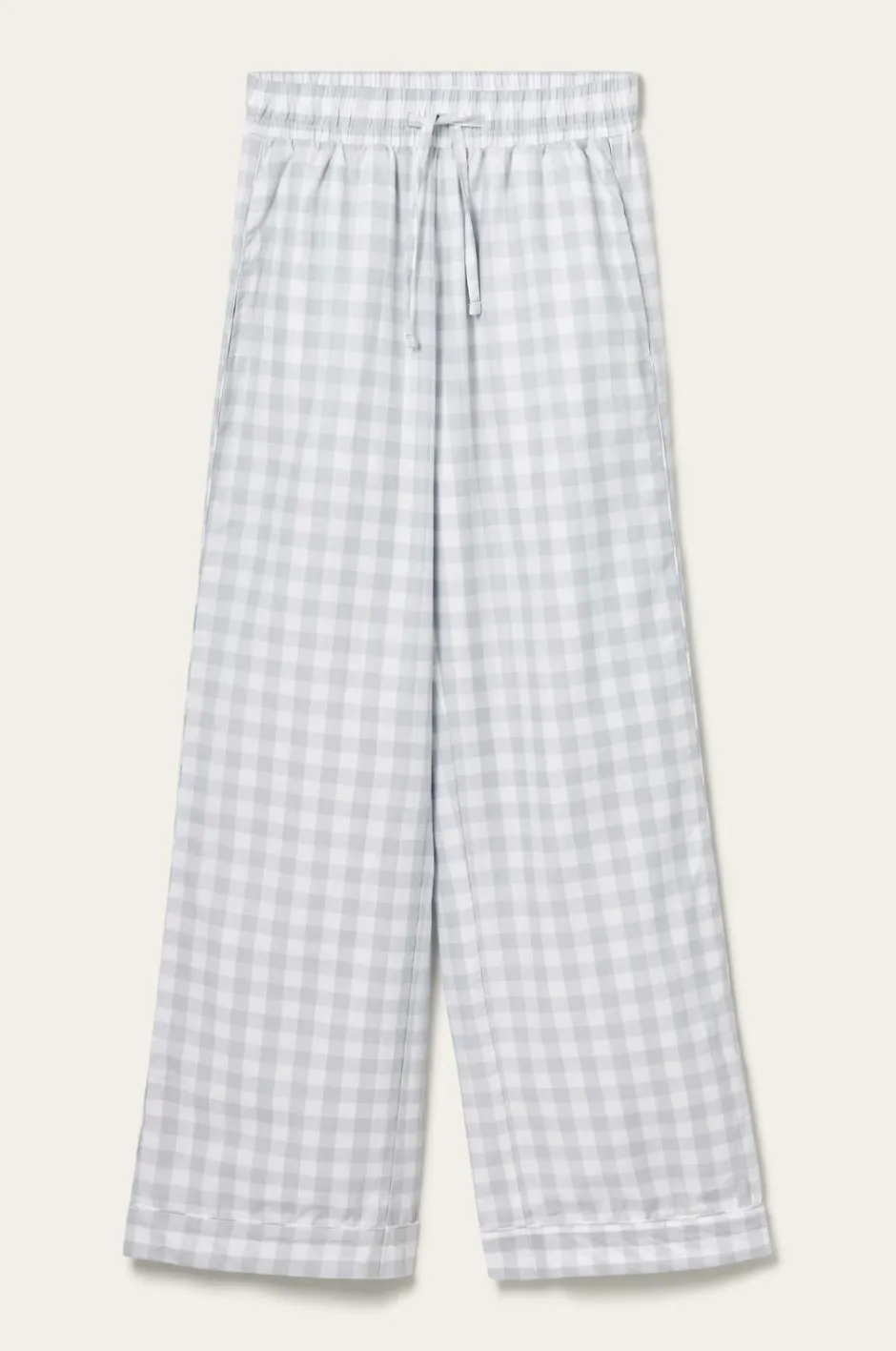 Discount Ellos Home Natbukser Dorene Check Pyjamas Pants Lyseblå/hvid