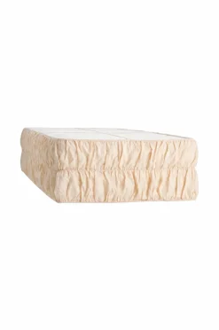 Outlet Ellos Home Polstring af seng Candice Elastic 40 cm i hør Cremet hvid