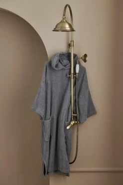Outlet Ellos Home Poncho Elise i frotté Blågrå