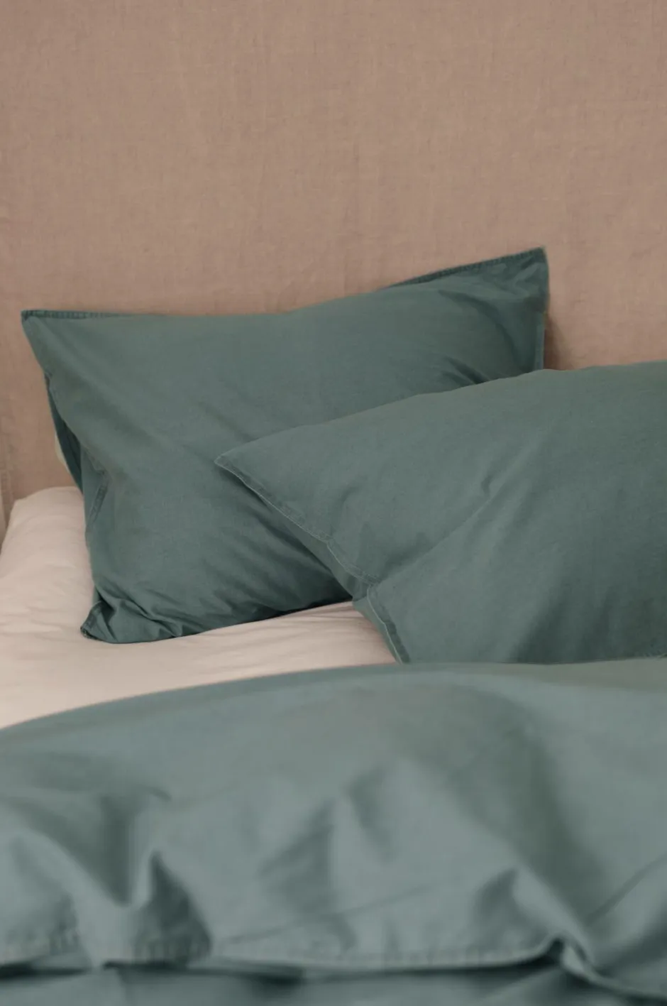 Best Ellos Home Pudebetræk Rania i vintagevasket bomuld Balsamgreen