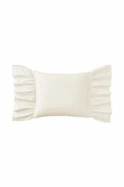 Discount Ellos Home Pudebetræk Juliette Giant Frill i vasket bomuld Cremehvid