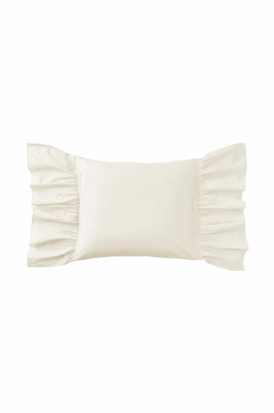 Discount Ellos Home Pudebetræk Juliette Giant Frill i vasket bomuld Cremehvid