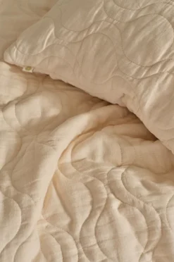 Clearance Ellos Home Pudebetræk Elly Quilted i genanvendt halvlinned Cremet hvid