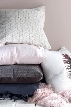 Discount Ellos Home Pudebetræk Candice af vasket hør Kakigrøn