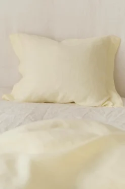 Clearance Ellos Home Pudebetræk Candice af vasket hør Pastelgul
