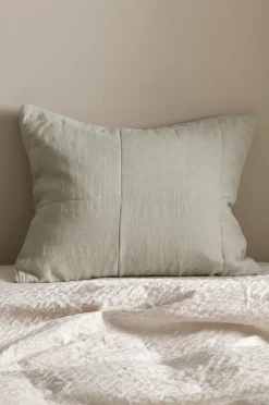 Discount Ellos Home Pudebetræk Candice Square i vasket hør A121b 100% linen beige