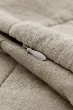 Discount Ellos Home Pudebetræk Candice Square i vasket hør A121b 100% linen beige