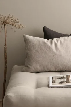 Clearance Ellos Home Pudebetræk Candice Zip i vasket hør 40x60 cm Lærredsbeige