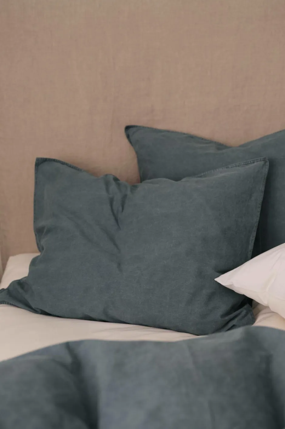 Discount Ellos Home Pudebetræk Rania i vintagevasket bomuld Dk bluegreen