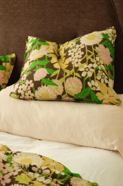 Discount Ellos Home Pudebetræk Avery Flower i bomuldspercale Brun