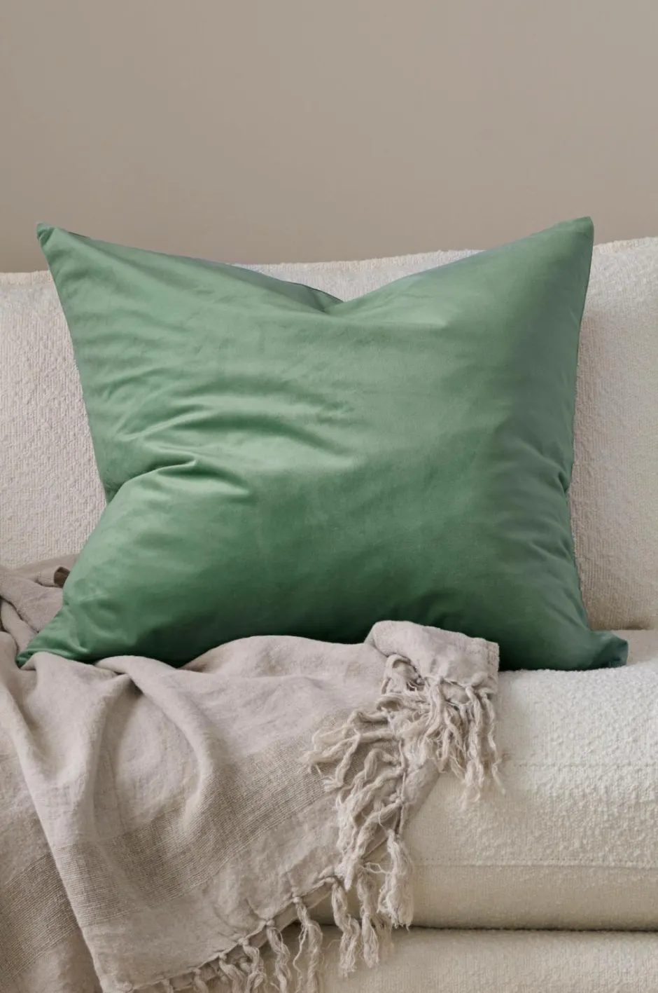 Best Ellos Home Pudebetræk Nora i velour Kakigrøn