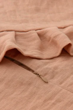 Discount Ellos Home Pudebetræk Candice Frill i vasket hør Brunrosa