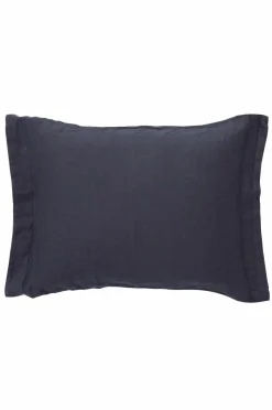 Clearance Ellos Home Pudebetræk Candice af vasket hør Blueblack - ebony