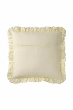 Clearance Ellos Home Pudebetræk Candice Frill i vasket hør Pastelgul