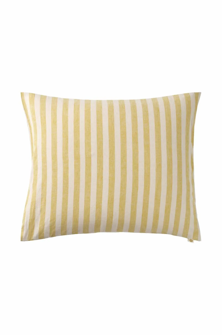 Clearance Ellos Home Pudebetræk Elly Classic Stripe i genanvendt halvlinned Lys grøngul