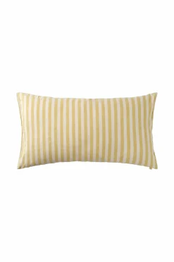 Clearance Ellos Home Pudebetræk Elly Classic Stripe i genanvendt halvlinned Lys grøngul