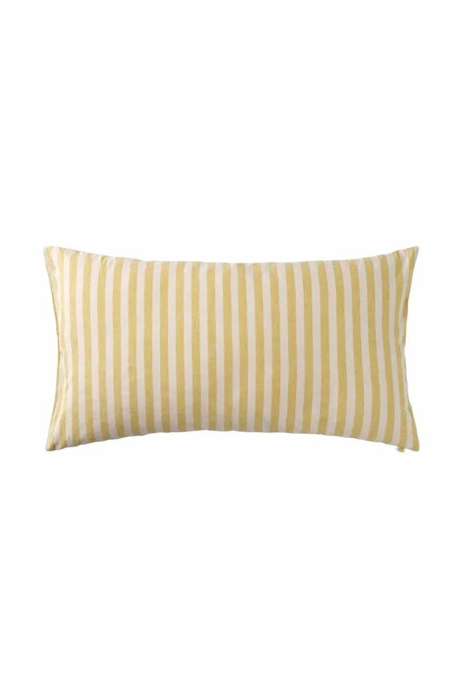 Clearance Ellos Home Pudebetræk Elly Classic Stripe i genanvendt halvlinned Lys grøngul