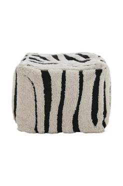 Outlet Ellos Home Puf Albin 54x54 cm Sort/natur