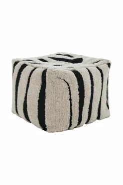 Outlet Ellos Home Puf Albin 54x54 cm Sort/natur
