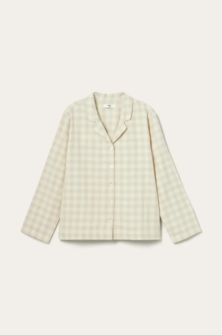 Clearance Ellos Home Pyjamasskjorte Valerie Small Check Beige/cremehvid